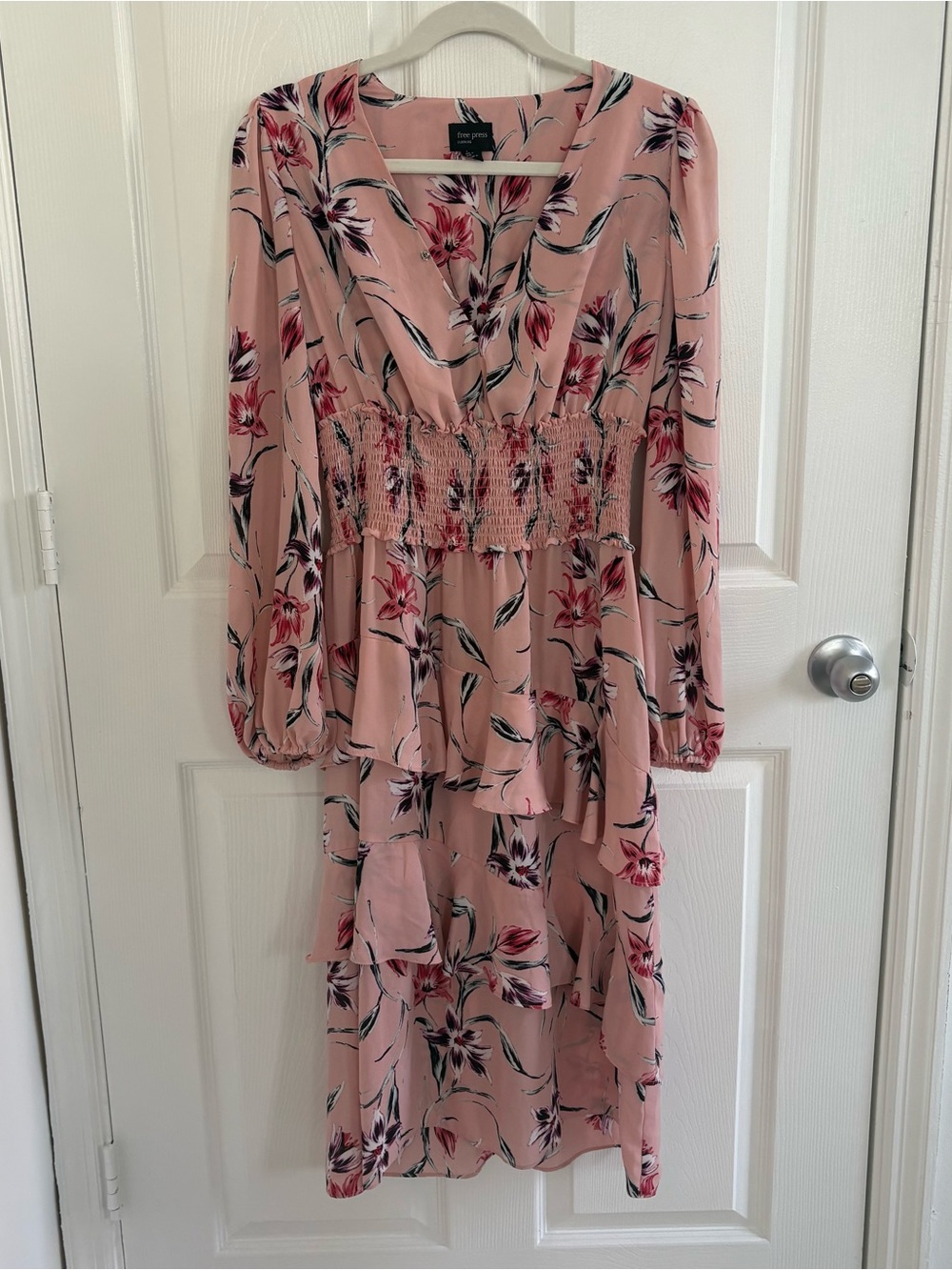 free press Pink Floral Smocked Waist Maxi Dress - Picture 2 of 7